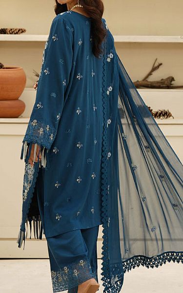 Humdum Denim Blue Karandi Suit | Pakistani Winter Dresses in USA- Image 2