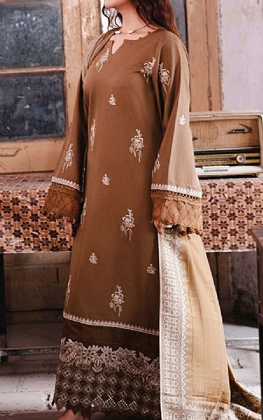 Humdum Brown Khaddar Suit | Pakistani Winter Dresses in USA- Image 2
