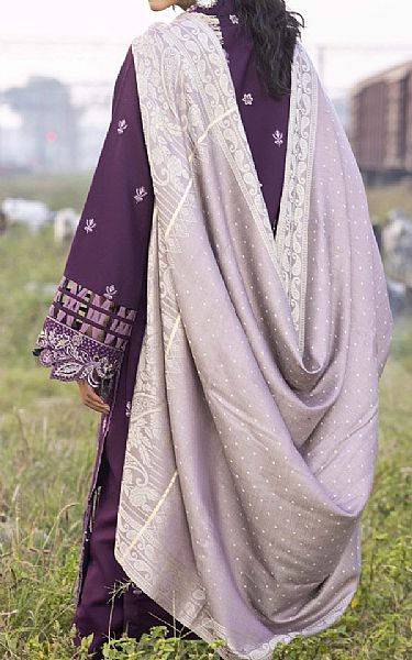 Humdum Wine Berry Wool Suit | Pakistani Winter Dresses in USA- Image 2