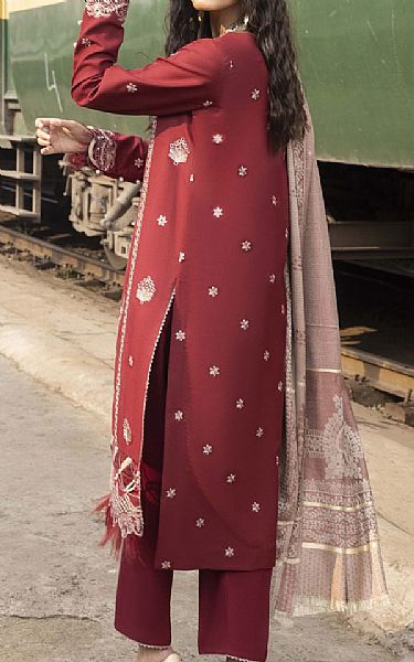 Humdum Dusty Red Wool Suit | Pakistani Winter Dresses in USA- Image 2