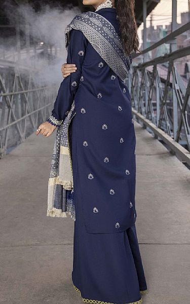 Humdum Navy Blue Wool Suit | Pakistani Winter Dresses in USA- Image 2