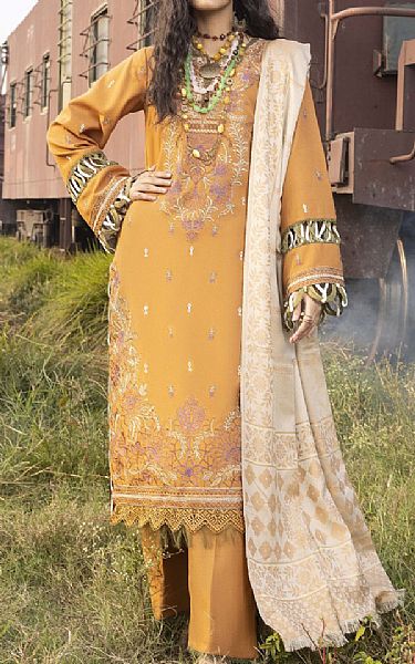Humdum Faded Orange Wool Suit | Pakistani Winter Dresses in USA- Image 1