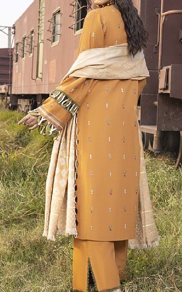 Humdum Faded Orange Wool Suit | Pakistani Winter Dresses in USA- Image 2