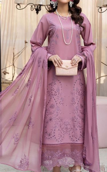 Humdum Mauve Lawn Suit | Pakistani Lawn Dress in USA- Image 1