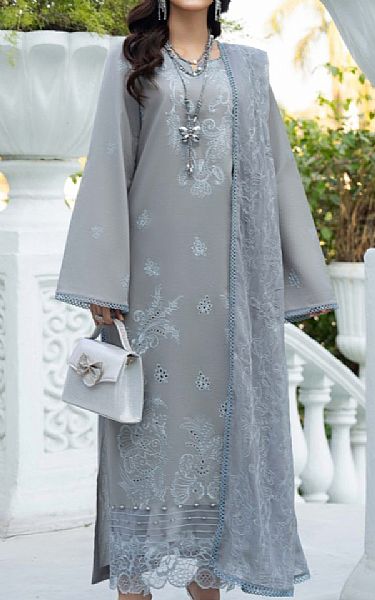 Humdum Grey Lawn Suit | Pakistani Lawn Dress in USA- Image 1