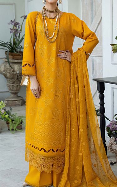 Humdum Dark Orange Lawn Suit | Pakistani Lawn Dress in USA- Image 1