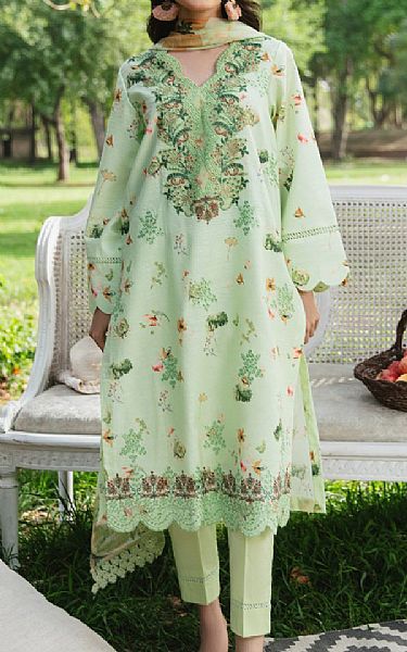 Humdum Light Green Lawn Suit | Pakistani Lawn Dress in USA- Image 1