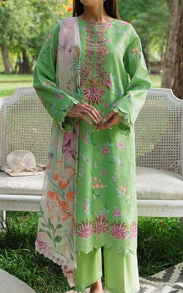 Humdum Pastel Green Lawn Suit | Pakistani Lawn Dress in USA- Image 1