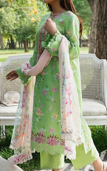 Humdum Pastel Green Lawn Suit | Pakistani Lawn Dress in USA- Image 2