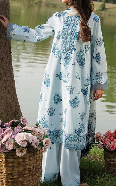 Humdum Off White/Blue Lawn Suit | Pakistani Lawn Dress in USA- Image 1