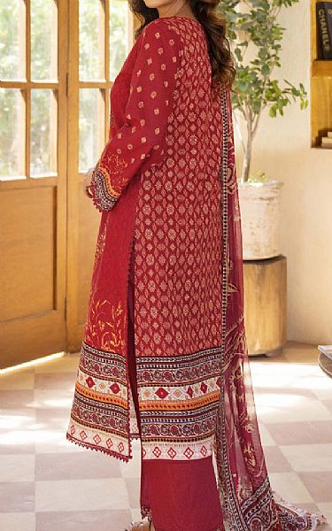 Humdum Vivid Burgundy Lawn Suit | Pakistani Lawn Dress in USA- Image 2