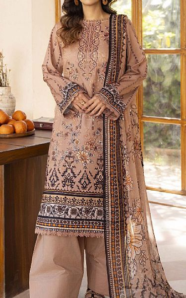 Humdum Light Taupe Lawn Suit | Pakistani Lawn Dress in USA- Image 1