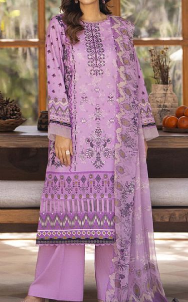 Humdum Pale Purple Lawn Suit | Pakistani Lawn Dress in USA- Image 1