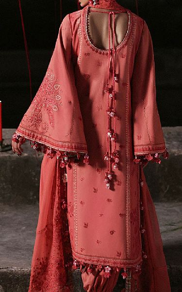 Hussain Rehar Coral Karandi Suit | Pakistani Winter Dresses in USA- Image 2