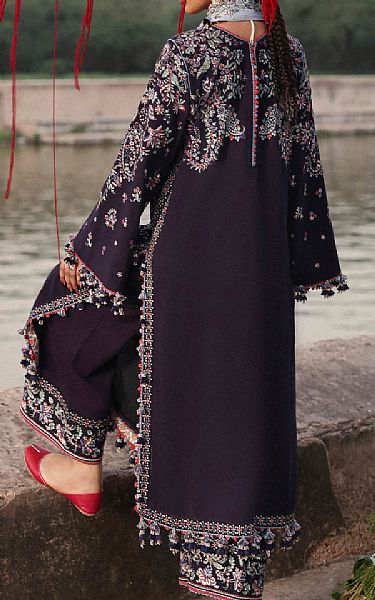 Hussain Rehar Plum Karandi Suit | Pakistani Winter Dresses in USA- Image 2