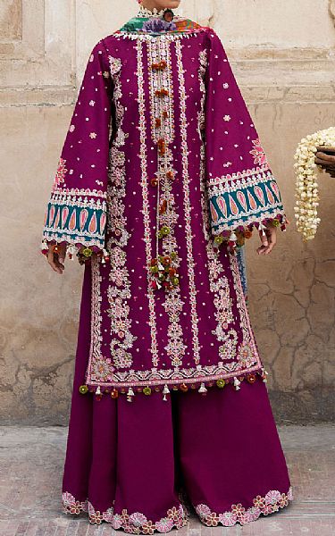 Hussain Rehar Magenta Lawn Suit | Pakistani Lawn Dress in USA- Image 1