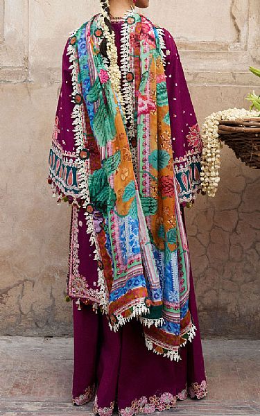 Hussain Rehar Magenta Lawn Suit | Pakistani Lawn Dress in USA- Image 2
