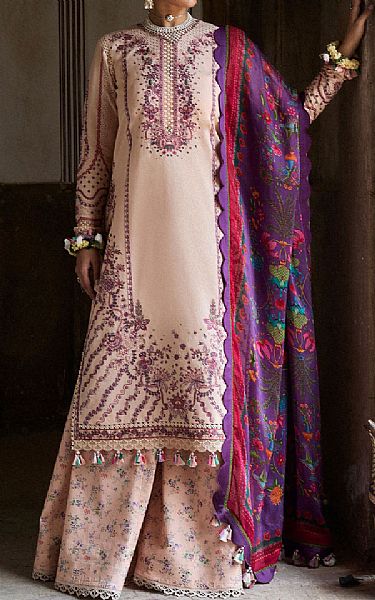 Hussain Rehar Dusty Pink Lawn Suit | Pakistani Lawn Dress in USA- Image 1