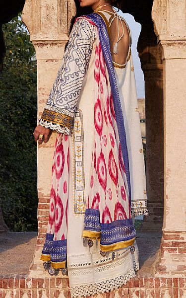 Hussain Rehar Ivory Lawn Suit | Pakistani Lawn Dress in USA- Image 2