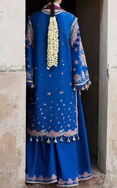 Hussain Rehar Cobalt Blue Lawn Suit | Pakistani Lawn Dress in USA- Image 2