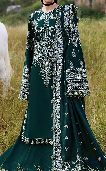 green emerald velvet dress RITZ  HussainRehar