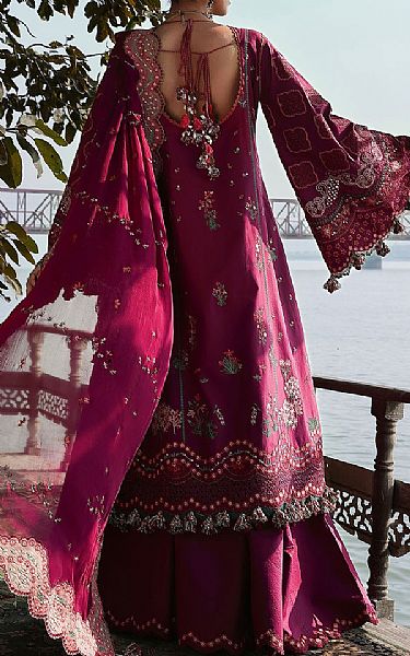 Hussain Rehar Plum Lawn Suit | Pakistani Lawn Dress in USA- Image 2
