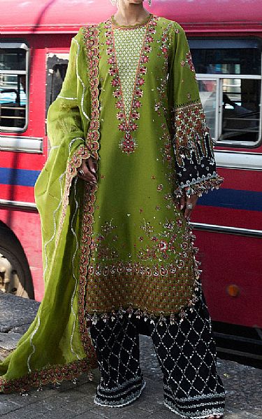 Hussain Rehar Green Lawn Suit | Pakistani Lawn Dress in USA- Image 1