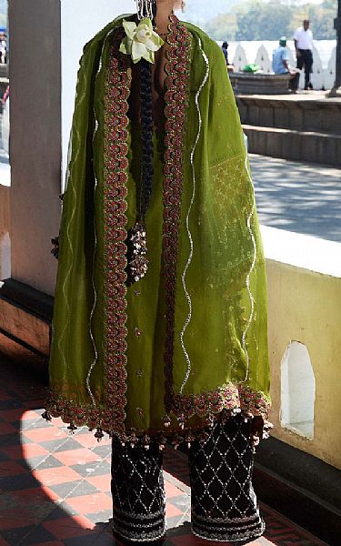 Hussain Rehar Green Lawn Suit | Pakistani Lawn Dress in USA- Image 2
