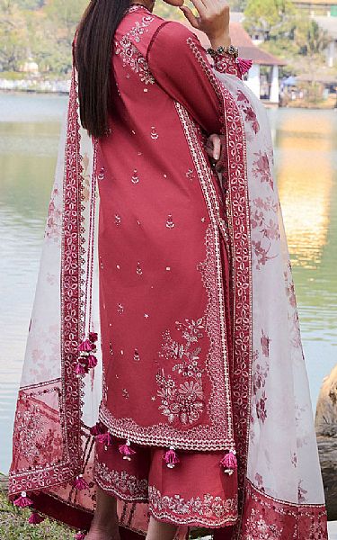Hussain Rehar Tea Pink Lawn Suit | Pakistani Lawn Dress in USA- Image 2