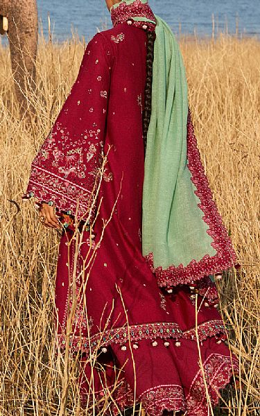 Hussain Rehar Scarlet Lawn Suit | Pakistani Lawn Dress in USA- Image 2
