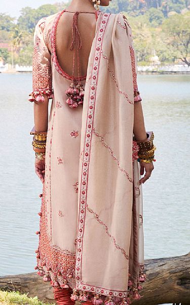 Hussain Rehar Ivory/Maroon Lawn Suit | Pakistani Lawn Dress in USA- Image 2