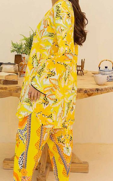 Gul Ahmed Golden Yellow Cambric Suit (2 Pcs) | Pakistani Lawn Suits- Image 2