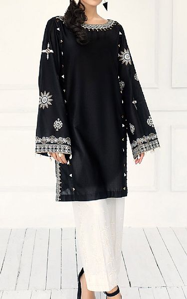 Ilaha Black Lawn Suit (2 Pcs) | Pakistani Dresses in USA- Image 1