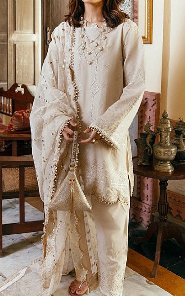 Beige Jacquard Suit | Pakistani Pret Wear Clothing by Ilaha