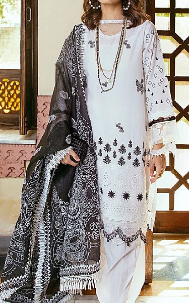 Ilaha Off-white Cambric Suit | Pakistani Dresses in USA- Image 1