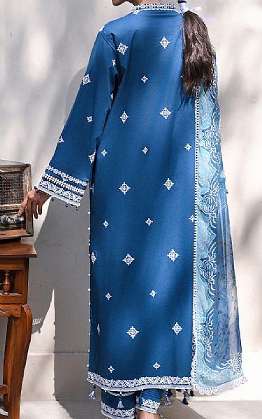 Image Teal Blue Lawn Suit | Pakistani Lawn Dress in USA- Image 2
