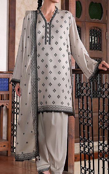 Image Grey Cotton Suit | Pakistani Lawn Dress in USA- Image 1