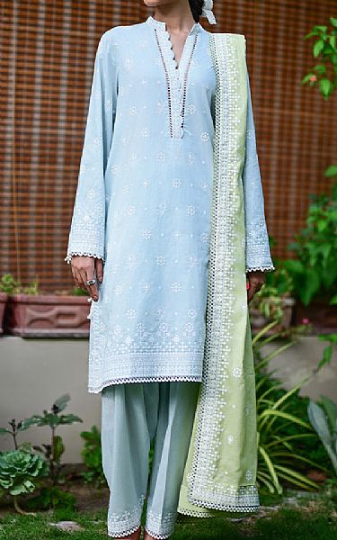Image Light Blue Lawn Suit | Pakistani Lawn Dress in USA- Image 1