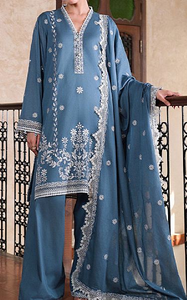 Image Pastel Blue Cotton Suit | Pakistani Lawn Dress in USA- Image 1