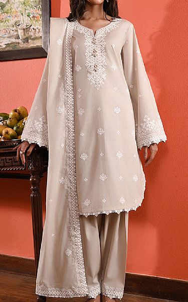 Image Beige Lawn Suit | Pakistani Lawn Dress in USA- Image 1