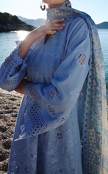 Image Cornflower Blue Lawn Suit | Pakistani Lawn Dress in USA- Image 2