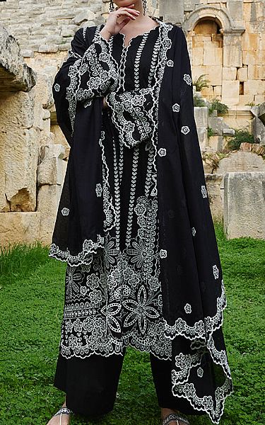 Image Black Lawn Suit | Pakistani Lawn Dress in USA- Image 1