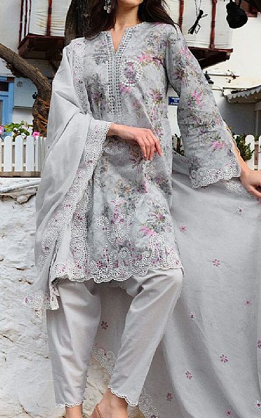 Image Grey Cotton Suit | Pakistani Lawn Dress in USA- Image 1