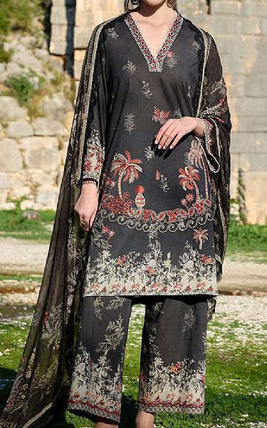 Image Black Cotton Suit | Pakistani Lawn Dress in USA- Image 1