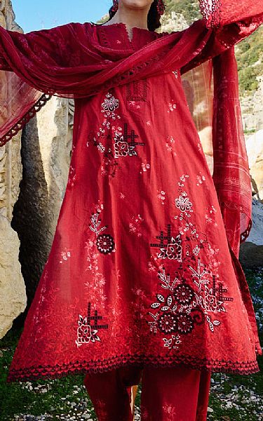 Image Maroon Cotton Suit | Pakistani Lawn Dress in USA- Image 2