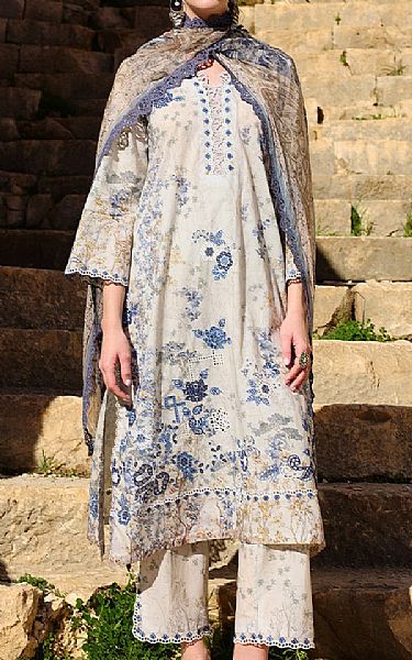 Image Light Grey Cotton Suit | Pakistani Lawn Dress in USA- Image 1