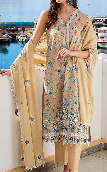 Image Fawn Cotton Suit | Pakistani Lawn Dress in USA- Image 1