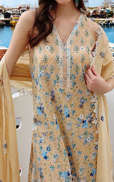 Image Fawn Cotton Suit | Pakistani Lawn Dress in USA- Image 2