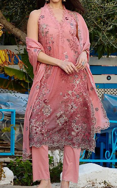 Image Sea Pink Cotton Suit | Pakistani Lawn Dress in USA- Image 1
