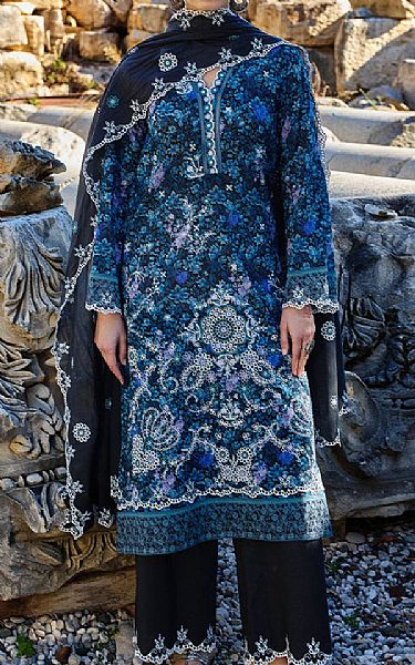 Image Black/Blue Cotton Suit | Pakistani Lawn Dress in USA- Image 1